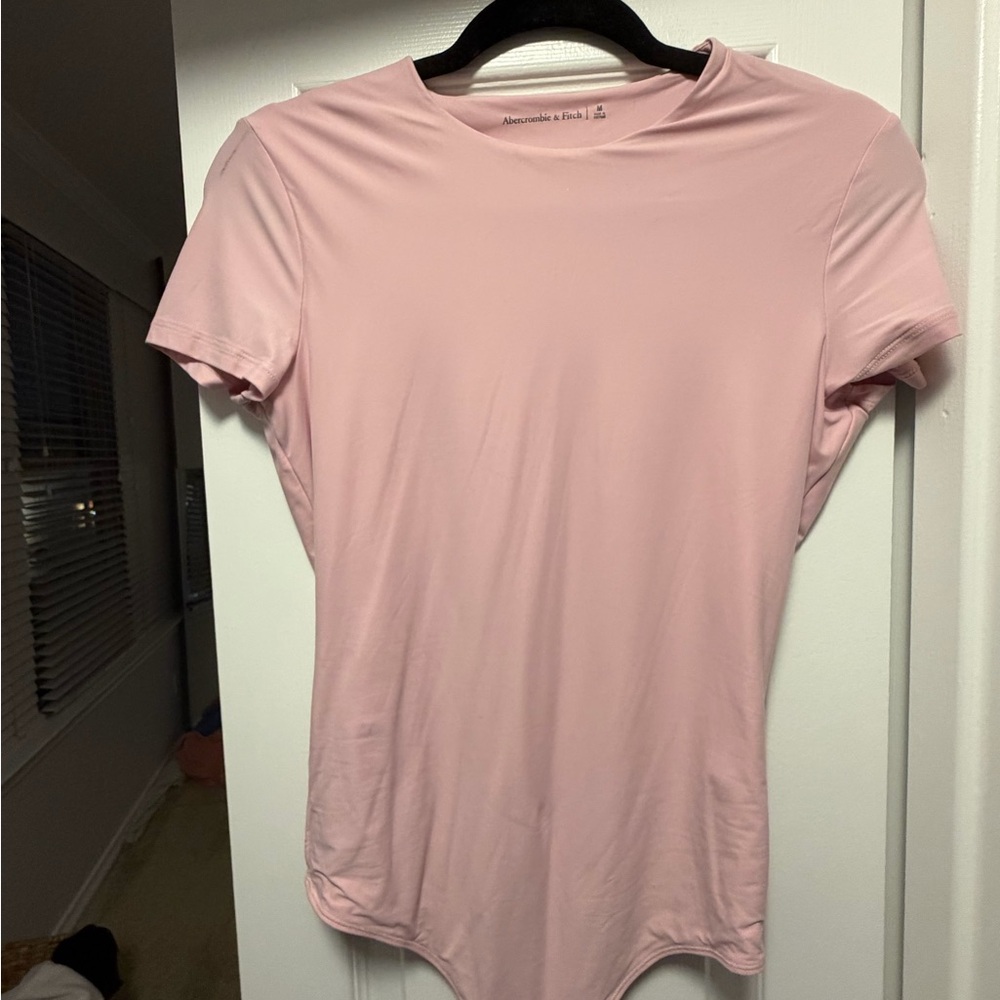 Abercrombie & Fitch Light Pink Short-Sleeve Bodysuit
